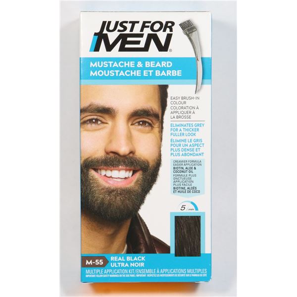 JUST FOR MEN MUSTACHE AND BEARD COLOUR REAL BLACK