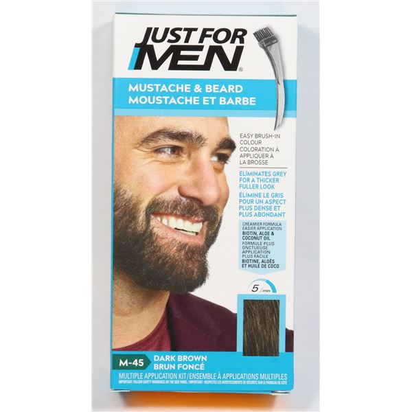 JUST FOR MEN MUSTACHE AND BEARD COLOUR DARK BROWN