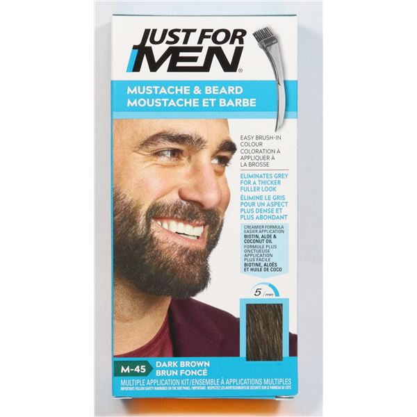 JUST FOR MEN MUSTACHE AND BEARD COLOUR DARK BROWN