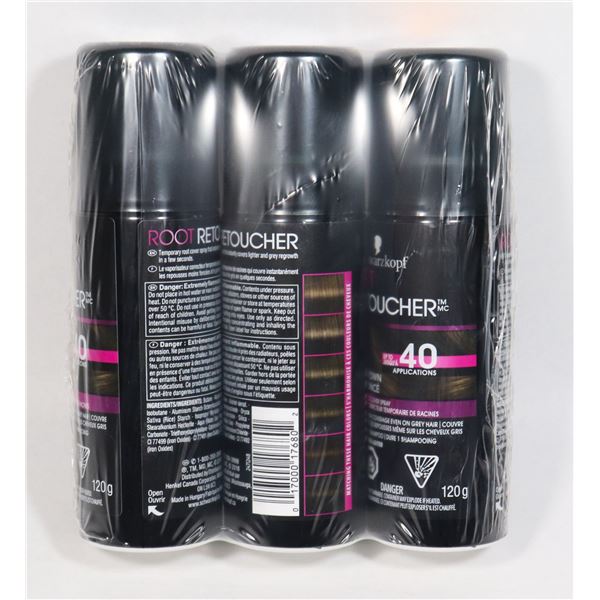 NEW 3PACK OF SCHWARZKOPF ROOT RETOUCHER SPRAY