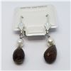 Image 1 : SILVER SMOKEY QUARTZ(4CT) EARRINGS, MADE IN CANADA