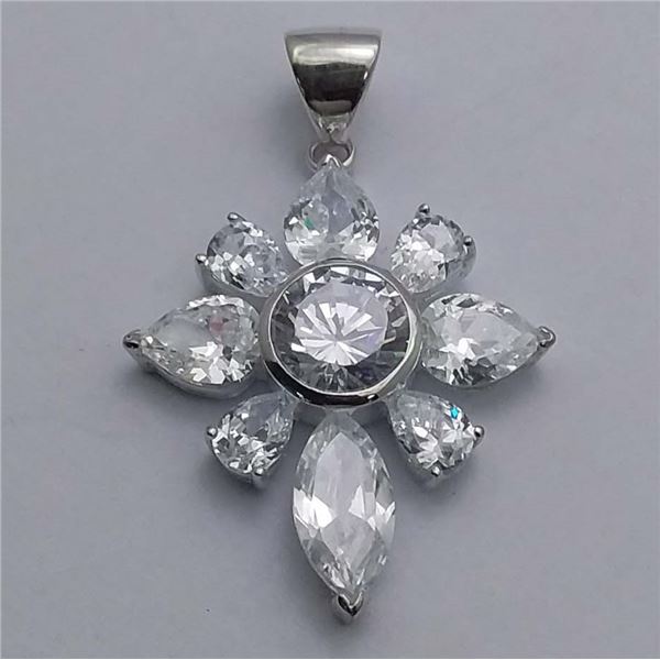 SILVER CUBIC ZIRCONIA  PENDANT (~WEIGHT 11G)