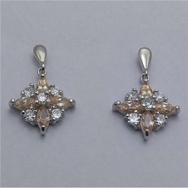 SILVER CUBIC ZIRCONIA  EARRINGS (~WEIGHT 3G)