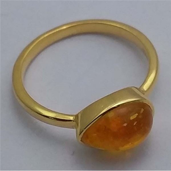 SILVER CITRINE  RING (~WEIGHT 2G) SIZE 7.25