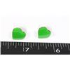 Image 1 : NEW 80'S STYLE GREEN HEART STUD EARRINGS