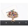 Image 1 : NEW GOLD TONE RHINESTONE TREE BROOCH