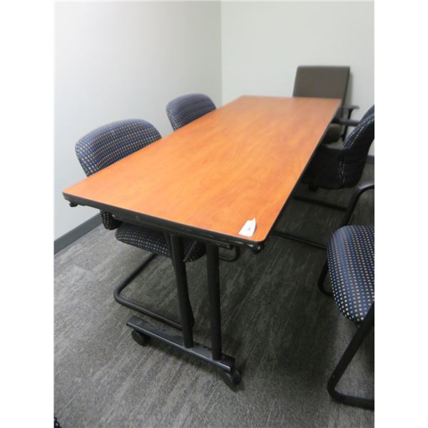 Cherry Laminate 6' Table on Wheels