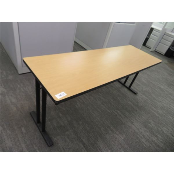 2-6' Blonde Wood Laminate Slimline Work Tables - 2 X $