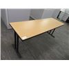 Image 1 : 2-6' Blonde Wood Laminate Slimline Work Tables - 2 X $