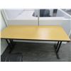 Image 3 : 2-6' Blonde Wood Laminate Slimline Work Tables - 2 X $