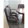 Image 3 : 5-Brown Leather Office Chairs - 5 X $