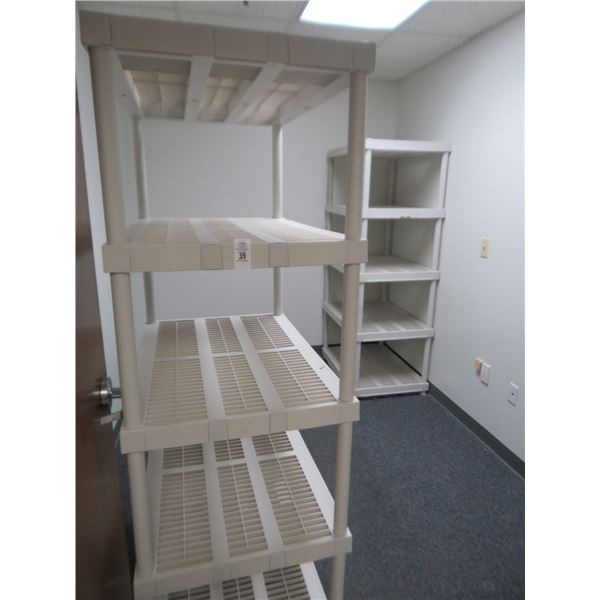2-Plastic 5 Shelf Storage Racks - 2 X $