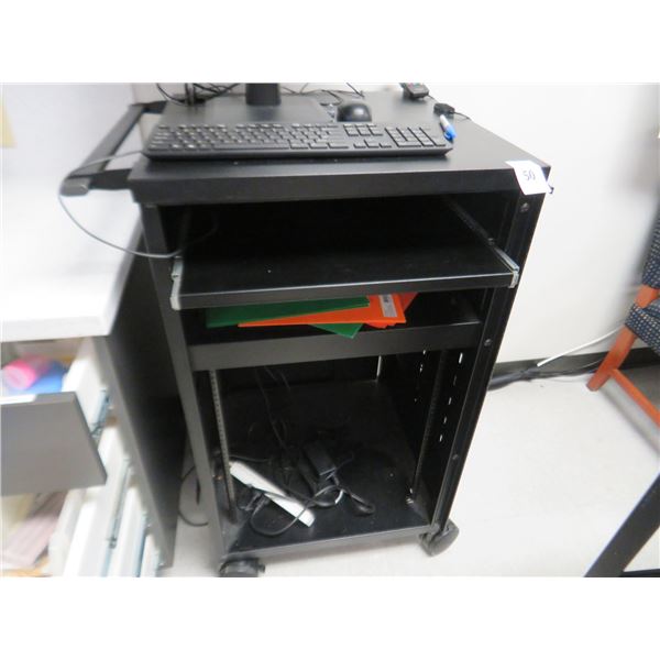 Black Portable AV Cart