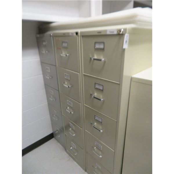 3-Beige 5  Drawer File Cabinet - 3 X $