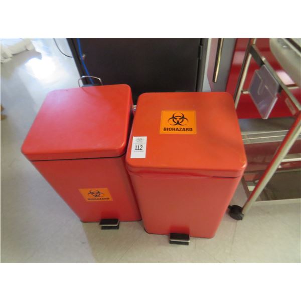 2-Biohazard Trash Can - 2 X $