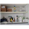 Image 1 : Lot of Glass Bottles, Solutions & Alchohol in Upper Cabinet