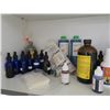 Image 3 : Lot of Glass Bottles, Solutions & Alchohol in Upper Cabinet