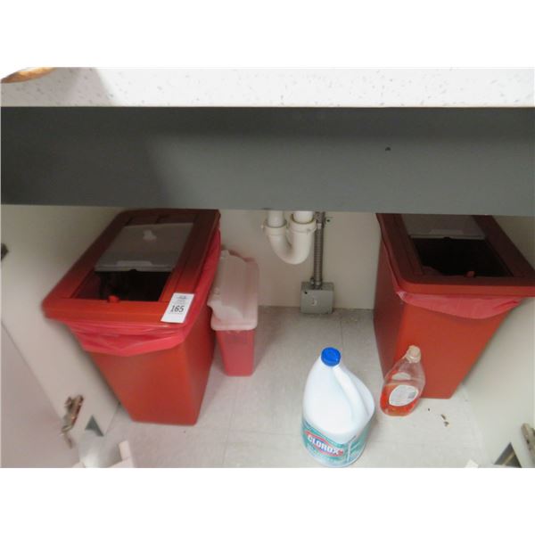 2-Red Medical Waste Bins - 2 X $