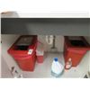Image 1 : 2-Red Medical Waste Bins - 2 X $