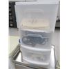 Image 1 : 3 Compartment Storage Bins w/Asst. Contents
