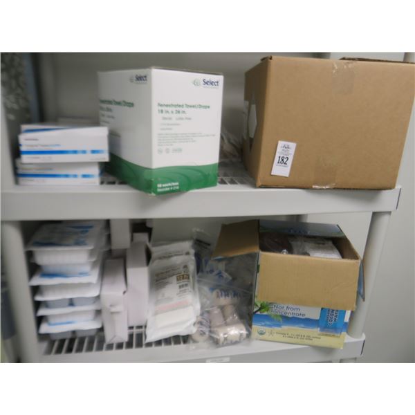 Asst. Medical Supplies on Storage Racks (2 Racks)