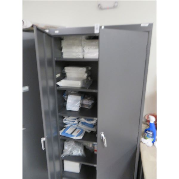 Hon Grey Metal 6 Shelf Storage Cabinet w/Supplies