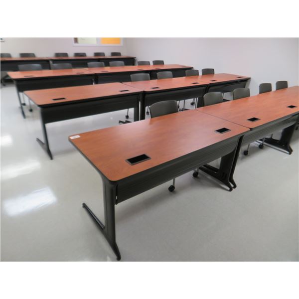 12-Oak Top Metal Base Work Table - 12 X $