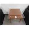 Image 1 : Cherry Glasstop End Table