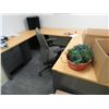 Image 1 : Oak Top Black Base U Shape Office Desk