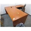 Image 1 : Cherry L Shaped Office Desk, Chairs & Presentation Boards