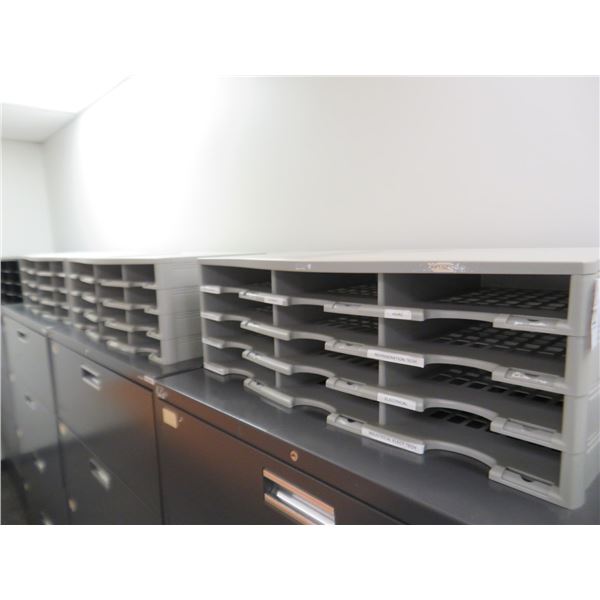 4-Grey and Black Office Mail Cubby - 4 X
