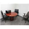 Image 1 : Cherry Round Small Conference Table w/Chairs