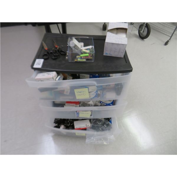 Sterilite 3 Drawer Cart w/Office Supplies