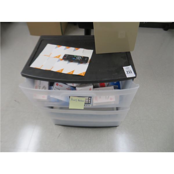 Sterilite 3 Drawer Cart w/Office Supplies