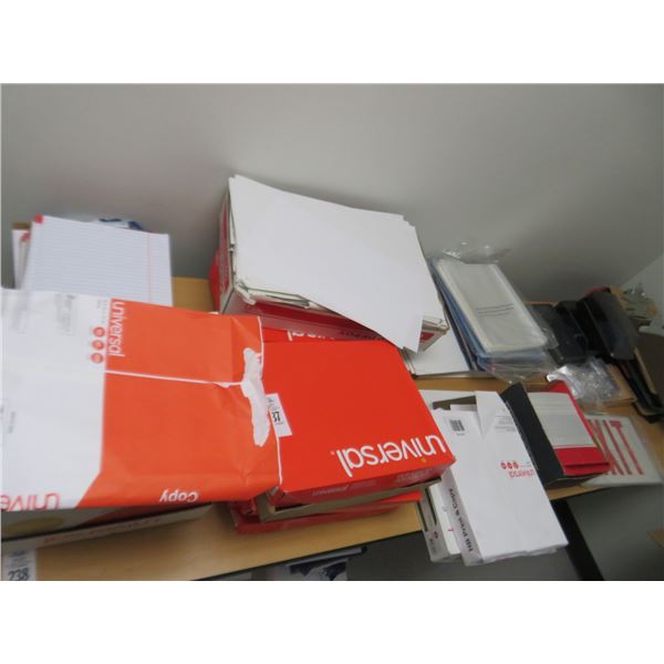 Lot of File Folders, Copy Paper, Envelopes and Clipboards