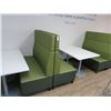 Image 1 : 3-Green Leather Booth Section w/Table - 3 X $