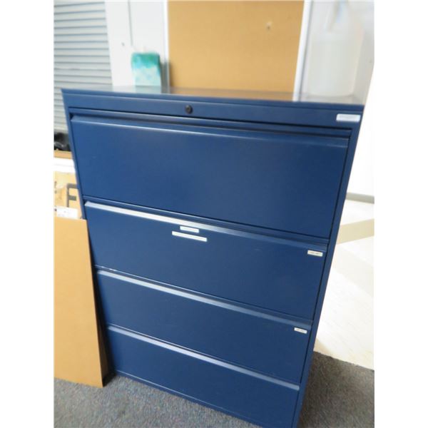 Blue 4 Drawer Lateral File