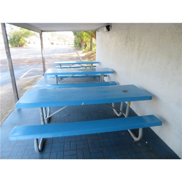 6-Blue FG Picnic Tables - 6 X $