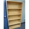 Image 3 : Blonde Wood Laminate Desk w/Return & Matching Bookcase & Chairs