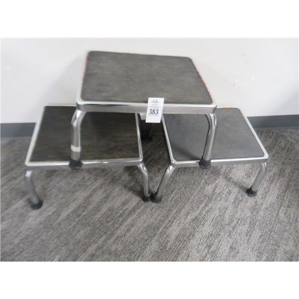 3-Chrome/Rubber Step Stools - 3 X $
