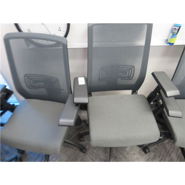 17-Grey/Black Secretarial Armchairs - 17 X $