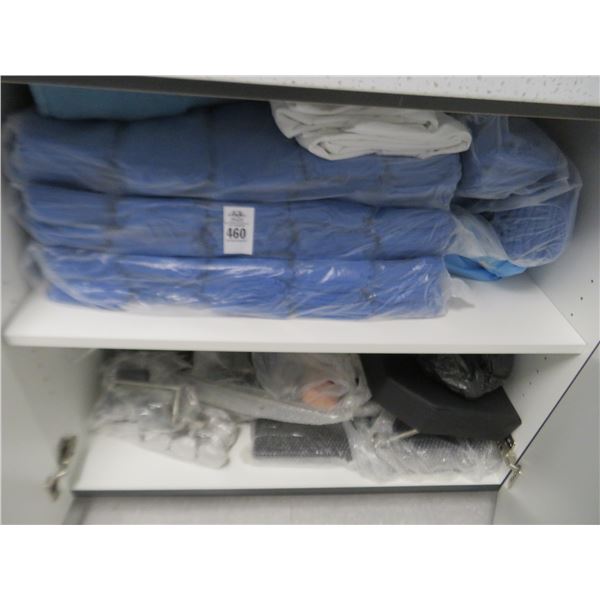 Blue Rags & Supplies In Lower Cabinet