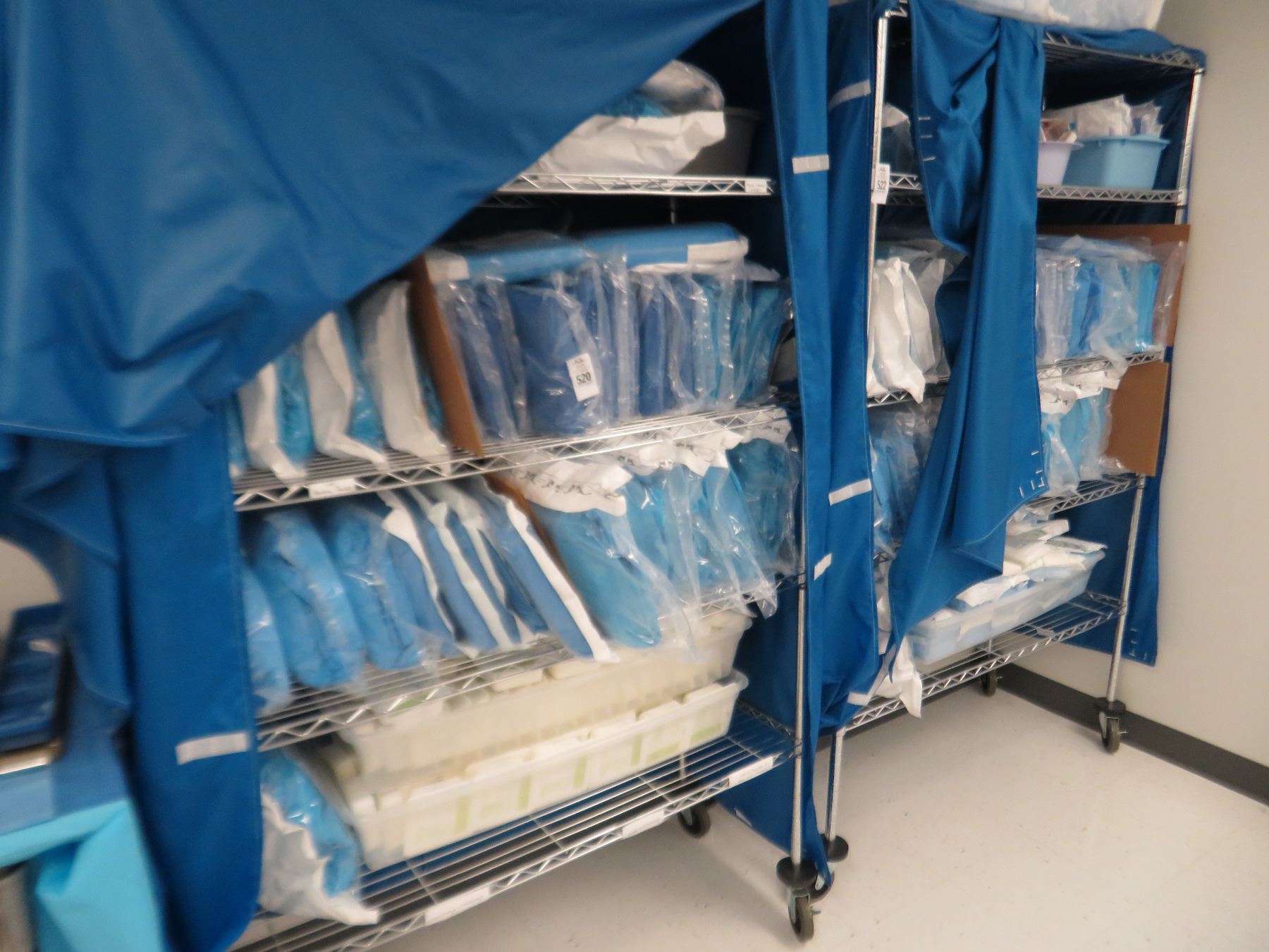 2-Rolling 4 Shelf Metro Rack w/Full Cover - 2 X