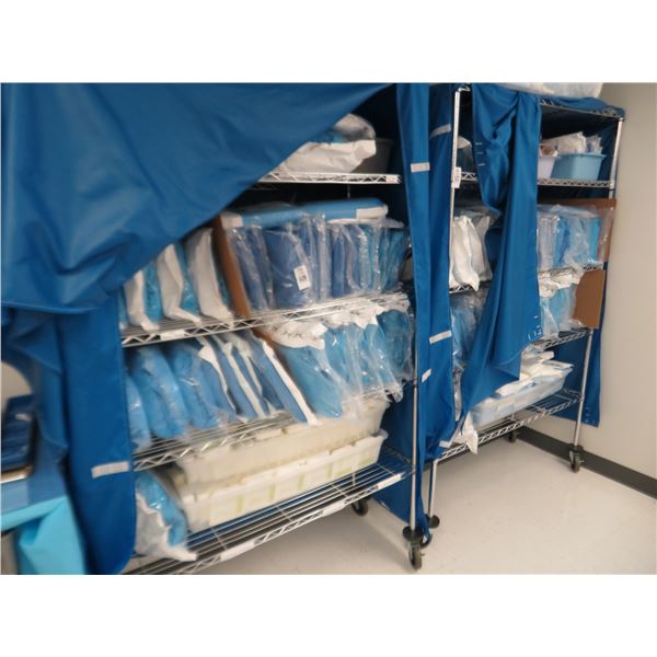 2-Rolling 4 Shelf Metro Rack w/Full Cover - 2 X $