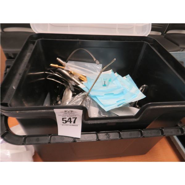 Bin w/Surgical Tools