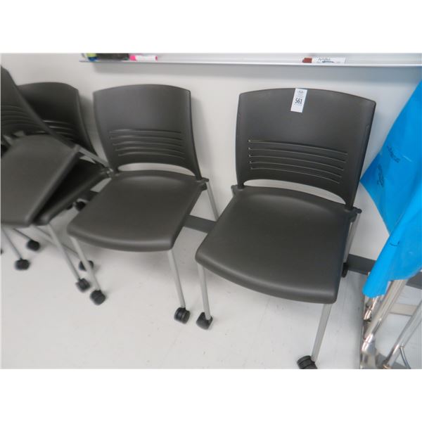 41-Plastic Rolling Stack Chairs - 41 X $