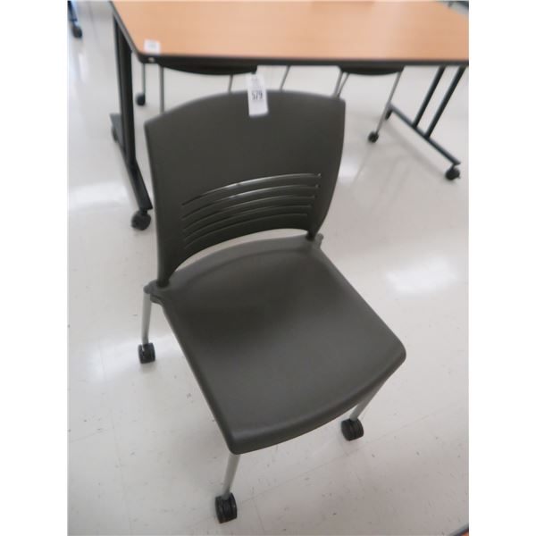 14-Plastic Rolling Stack Chairs - 14 X $