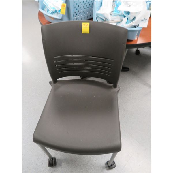 24-Grey Rolling Plastic Stack Chairs - 24 X $