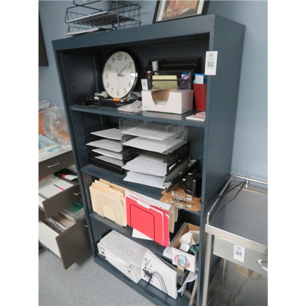 Blue Metal Office Shelf