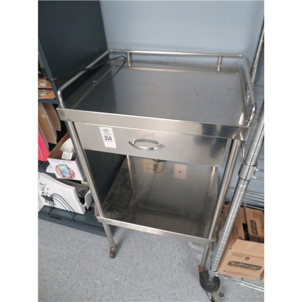 S/S Rolling 1 Drawer Shelf